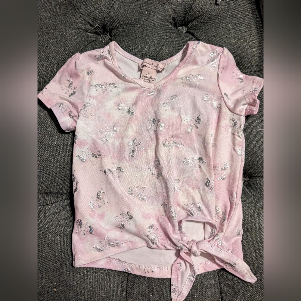 Toddler tie front shirt